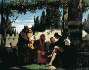 Vincenzo Cabianca I novellieri fiorentini del XIV secolo oil painting on canvas